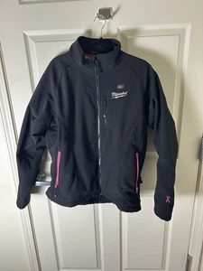MILWAUKEE M12 Heated Softshell Fleece Black Pink Breast Cancer Jacket Womens XL - Picture 1 of 18