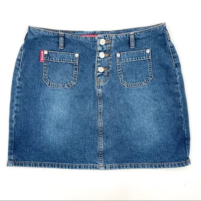 Minifalda vaquera vintage Bongo Junior talla 5 Y2K años 90 3 botones 100 % algodón Foto 1 de 4