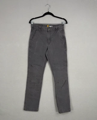 Carhartt Pants Mens 30x32 Gray Straight Fit Rugged Flex Canvas Work Chino Jeans - Image 1 of 4