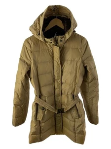 COACH Long Down Jacket S Polyester Beige Fur Missing Sleeve Color Faded Used - Picture 1 of 7
