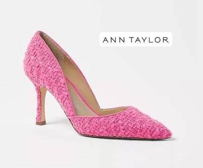 ANN TAYLOR РОЗОВЫЙ AZRA ТВИДОВЫЕ ТУФЛИ-ЛОДОЧКИ НА ВЫСОКОМ КАБЛУКЕ ТУФЛИ РАЗМЕР 6 - Изображение 1 из 4