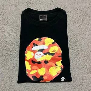 A BATHING APE BAPE Orange CAMO Camouflage tee t shirt XL black black SHARK H - Picture 1 of 10