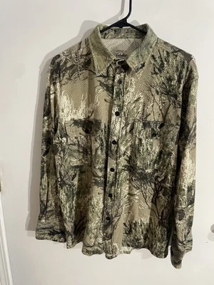 Cabelas Seclusion 3D Open Country Camo Shirt M Long Sleeve Button PreOwned Good - Image 1 of 4