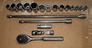 21 piece Proto 3/8" Drive Ratchet, Extensions and Socket Set, 6 Point, - Picture 1 of 1