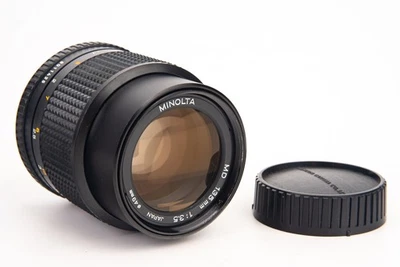 Lente teleobjetivo de enfoque manual Minolta MD 135 mm f/3,5 con tapa trasera montura SR V21 Foto 1 de 4