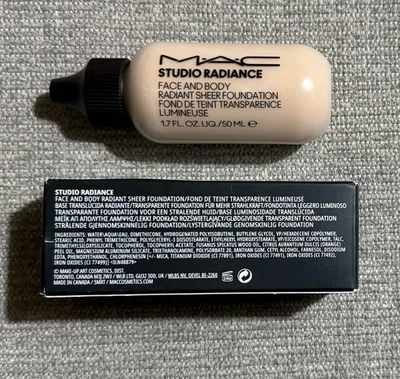 NUEVO EN CAJA MAC Studio Radiance Base Transparente Cara y Cuerpo C2 Talla Completa 1.7oz Nuevo en Caja Foto 1 de 3