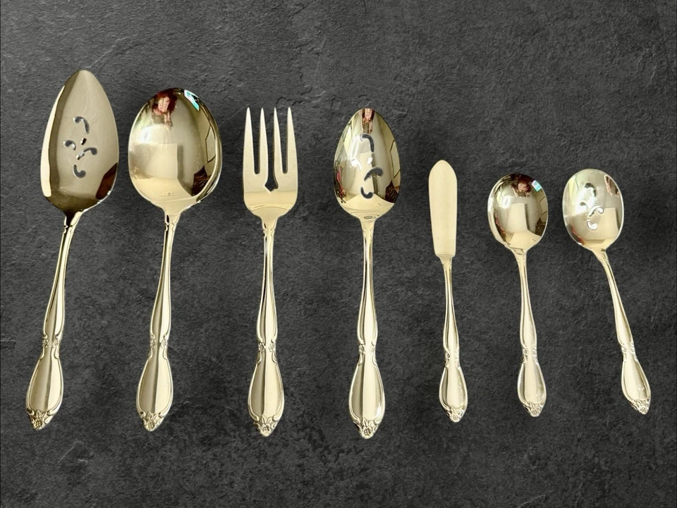 Juego de 7 cucharas Oneida Chatelaine para servir, etc. Cubiertos comunitarios de acero inoxidable Foto 1 de 4