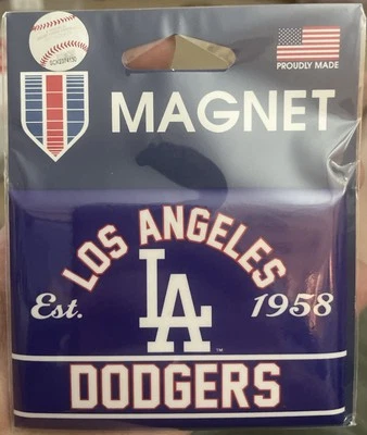 LOS ANGELES DODGERS, 2.5" X 3.5" METAL IMÁN WINCRAFT MLB AUTÉNTICO NUEVO SELLADO Foto 1 de 2