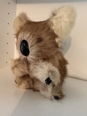 Vintage Antique Real Fur Koala Bear 15cm 5.9" Collectible Toy, glass eyes UK - Image 1 of 4