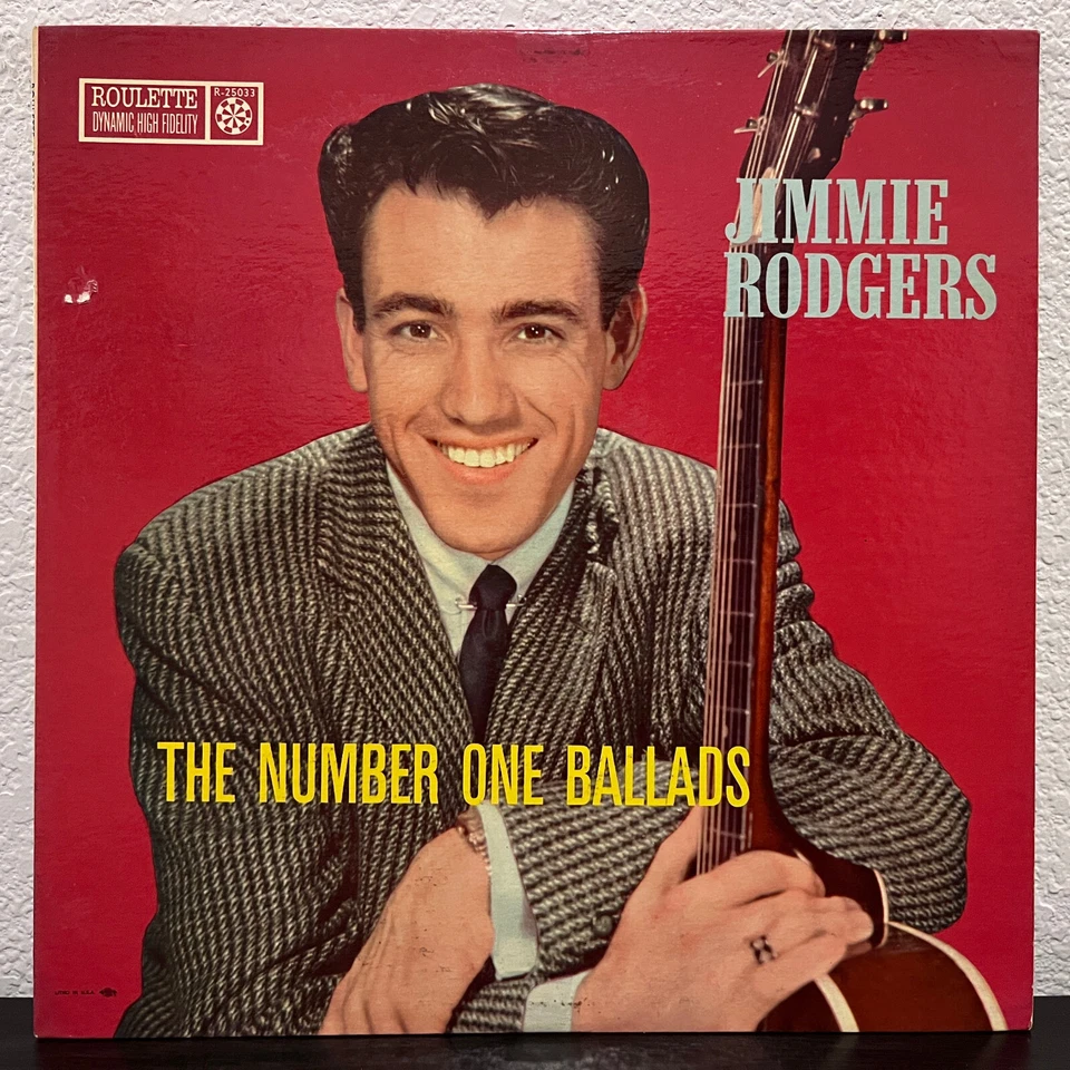 JIMMIE RODGERS - The Number One Ballads (Roulette) - 12" Vinyl Record LP - VG - Image 1 of 3