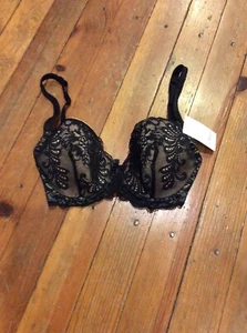 BNWT Le Mystere Sophia Lace Bra #2435 Color Black Size 30G US - Picture 1 of 5