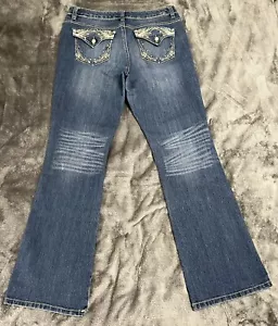 Code Bleu Jeans Andrea Bootcut Blue Denim Stretch Size 10 (33x31.5) - Picture 1 of 15