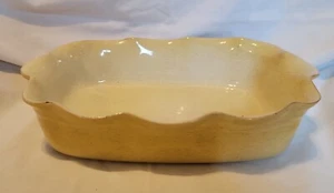 De Silva Italy Glazed Terracotta Pottery Yellow Casserole Baking Dish 10.5 x 7.5 - Picture 1 of 5
