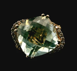 Le Vian 14KT Yellow Gold Mint Julep Quartz & 0.20cttw Diamond Ring – Size 7 - Picture 1 of 9