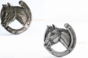 Horse Shoe Head Auto Truck Car Grille Hood Ornament Emblem Medallion Grillie - Bild 1 von 10