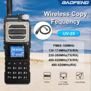 Walkie Talkie de Largo Alcance Radio Ham de 2 Vías de Tri Banda Baofeng UV-25 con Cable - Imagen 1 de 14