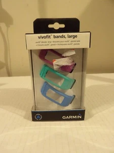 GARMIN Vivofit Replacement bands - 3 Pack (Purple, Teal, Blue) Large NEW - Picture 1 of 6