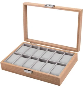Caja para relojes organizador de reloj con 12 compartimentos y almohadillas extr - Imagen 1 de 5