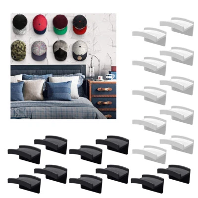 10x Self Adhesive Hat Hook Wall Hook Door Hanger Baseball Cap Holder Sticky Rack - Image 1 of 3