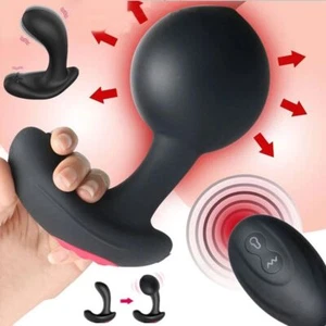 Inflatable Anal Vibrator Butt Plug Male Prostate Massager Sex Toys For Men Women - Picture 1 of 13