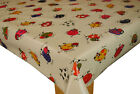 Funky Cows Beige Pvc Vinyl Wipe Clean Oilcloth Tablecloth