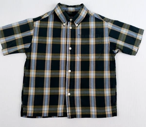 Vintage Gap Boy's Kids Shirt Size XS 4 5 Plaid Blue Green Button Up Down Cotton - Picture 1 of 9