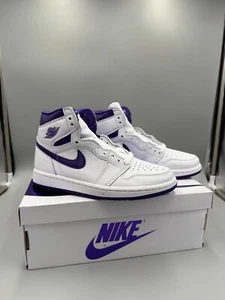 Nike Mujeres Air Jordan 1 Zapatilla Alta OG Blanco Púrpura EE. UU. 6 UE 36.5 # CD0461 151 - Imagen 1 de 7