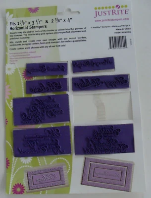 Estampillas de goma JUSTRITE - Estampadoras horizontales se adaptan a 1-3/8 x 3-1/2" y 2-3/8 x 4" Foto 1 de 4