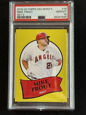 2019 - 2020 Topps 582 Montgomery Club Set 3 Mike Trout #18 PSA 10 GEM MINT - Image 1 of 2