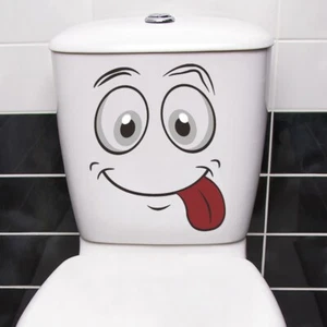 PVC Cartoon Toilet Sticker Moisture-proof Happy Face Wall Sticker Bathroom - Picture 1 of 7