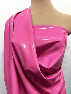 HOT PINK PU COATED 4 WAY STRETCH   FABRIC... 58 " WIDE.. SOLD BTY, COSTUME - Image 1 of 4