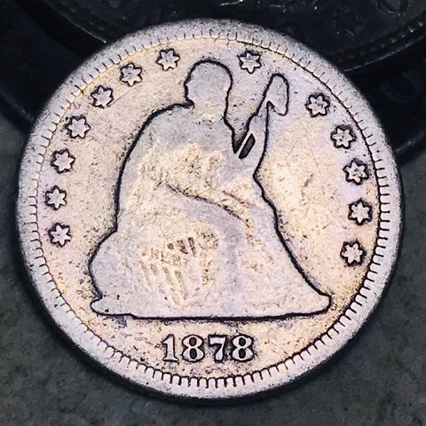 1878 Seated Liberty Quarter 25C Ungraded 90% Silver US Coin CC17872 Cover