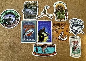 25 X FLY FISHING BOX  STICKERS , Waterproof Stickers KING SALMON, STEELHEAD FISH - Picture 1 of 8