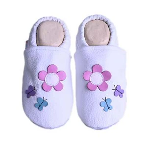 Liya's Lederpuschen Krabbelschuhe Hausschuhe - #509 Blume und Schmetterling i... - Bild 1 von 3