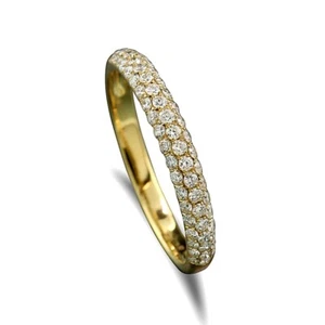 Anillo Diamante Media Memoria Blanco Brillantes Micro Montura Oro Amarillo 750 - Imagen 1 de 4