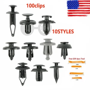 100pcs Bumper Clips FENDER TRIM Car Push Pin Rivet Fastener Retainer 9 8 7 6mm - Picture 1 of 13
