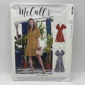 McCall 8104 Misses Dress Empire Seam Dolman Flounce Button Front Sewing Pattern - Picture 1 of 3
