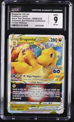 CGC 9 MINT Dragonite VSTAR 2022 Black Star Promo SWSH236 Error Pokemon Card - Image 1 of 2