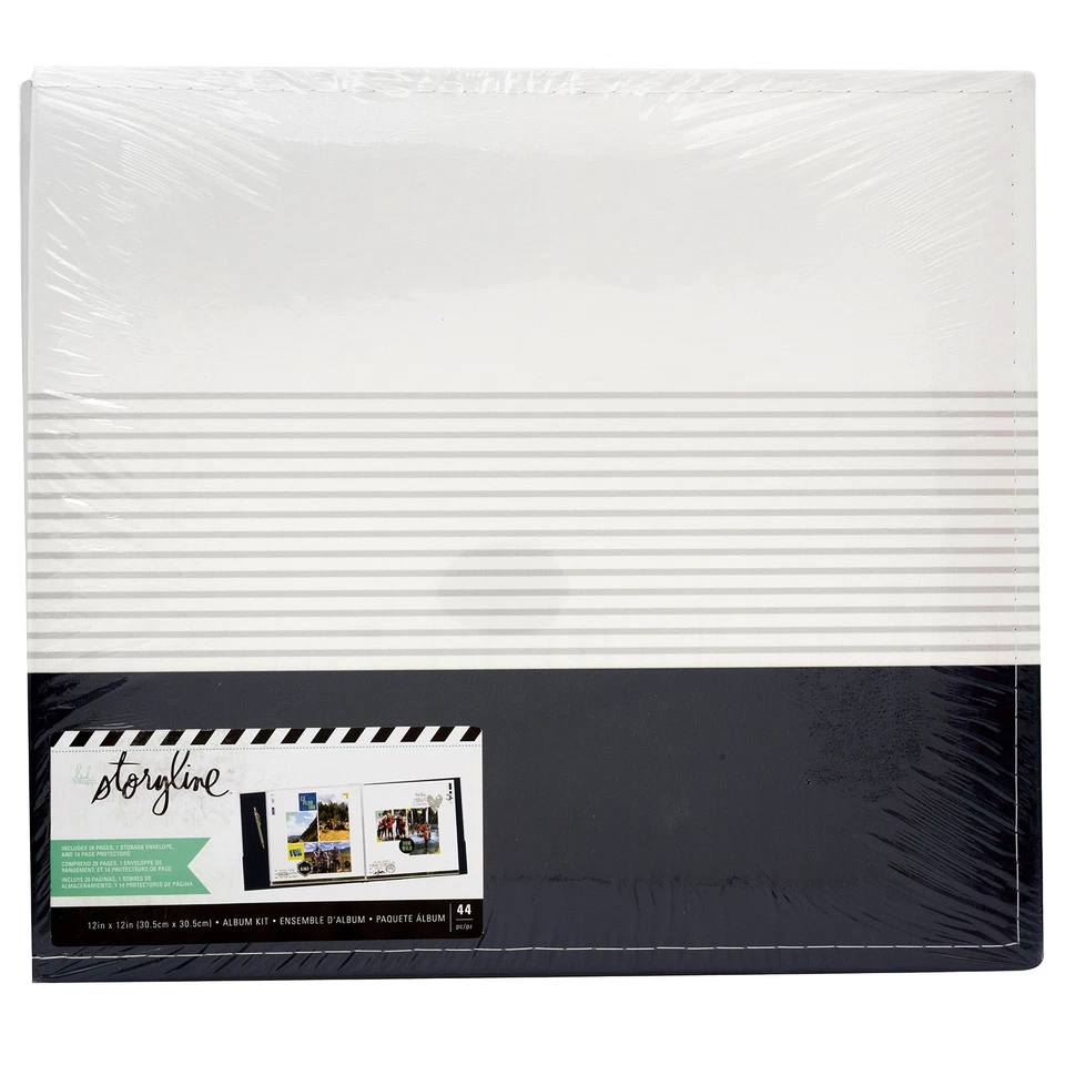 Álbum encuadernado Heidi Swapp Storyline2 12"X12"-raya azul marino Foto 1 de 2