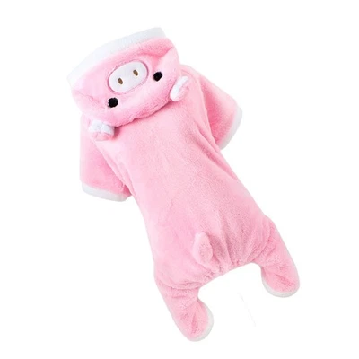  Funny Pet Dog Cat Clothes for Halloween Christmas Dress Up Cosplay Pink Pig - - Image 1 of 4