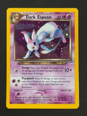 Dark Espeon 4/105 HOLO Pokémon Card WOTC Neo Destiny Unlimited Holo Rare - Image 1 of 4
