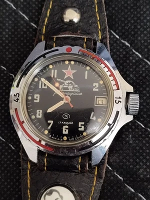 Vostok Komandirskie Tank USSR Military Watch 17J Mechanical Soviet Russia - Image 1 of 4
