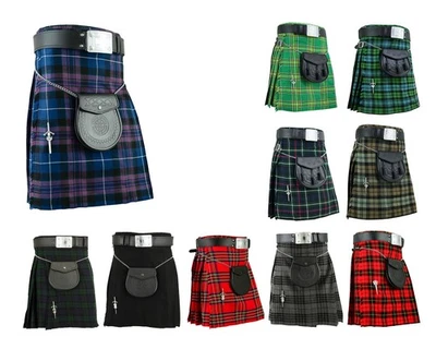Scottish Mens Kilt Traditional Highland Dress Skirt Kilts Tartan - Image 1 of 3