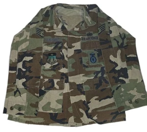 VINTAGE USAF Master Sgt BDU Camo Jacket Large Regular Collectible Air Force - Picture 1 of 12