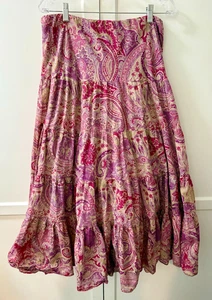 Lauren RALPH LAUREN Green Label Paisley Skirt Boho Peasant Cottagecore Size 8 - Picture 1 of 5