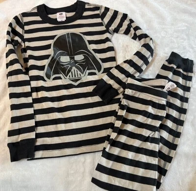 Hanna Andersson Darth Vader Star Wars Organic Cotton Black Stripe Pjs 120 6-7 - Image 1 of 2