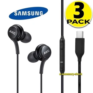 3 Pack USB-C Earbuds Earphones Stereo Braided Cable OEM Original Samsung AKG - Picture 1 of 4