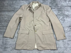 Vintage Sears Roebuck Classic Collection Blazer Mens 46XT Beige 2 Metal Buttons - Picture 1 of 15