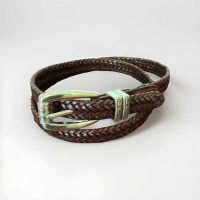 Talbots 1/2 in Wide Brown Woven Genuine Leather Size Small  6505 - Image 1 of 4