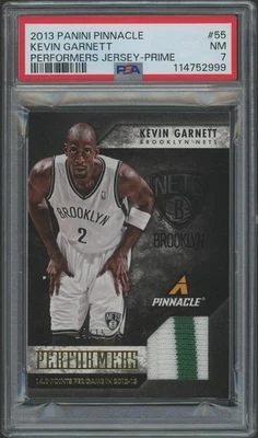 2013/14 Panini Pinnacle No55 нашивка исполнителей Кевина Гарнетта No04/15 PSA 7 (почти как новая) - Изображение 1 из 2